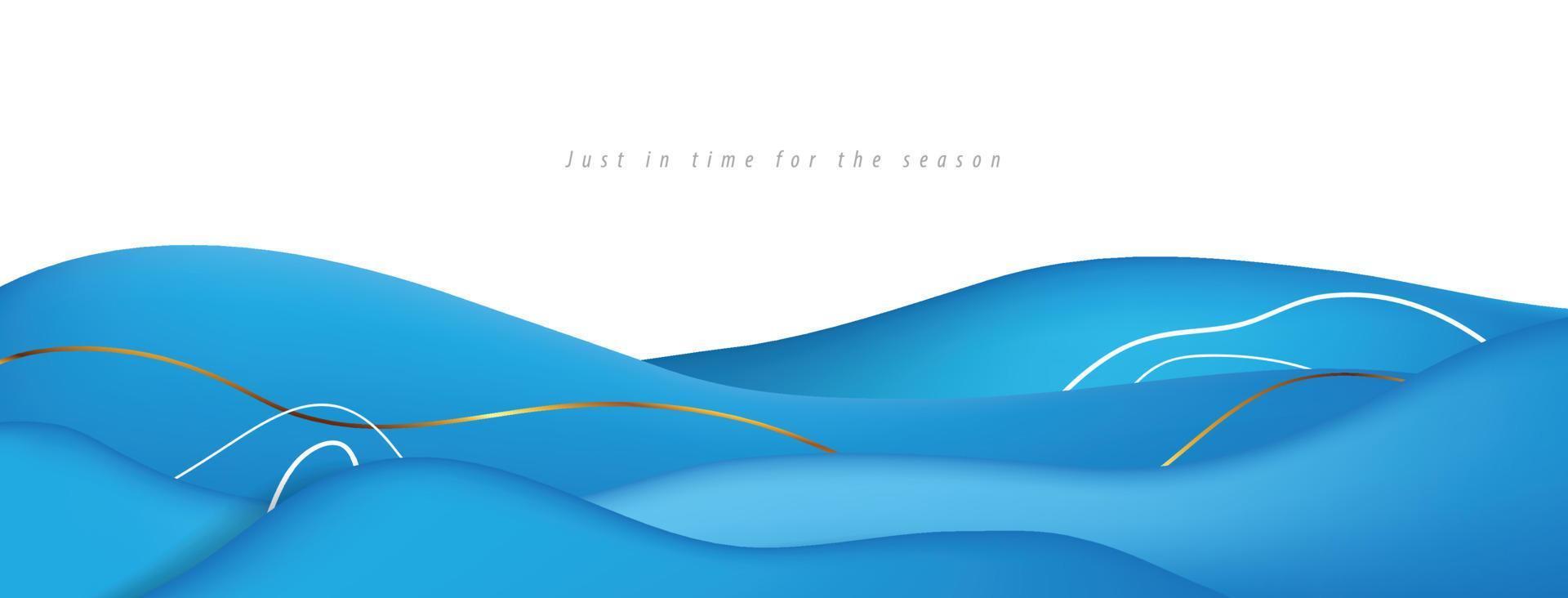 Blue wave abstract background layout banner vector