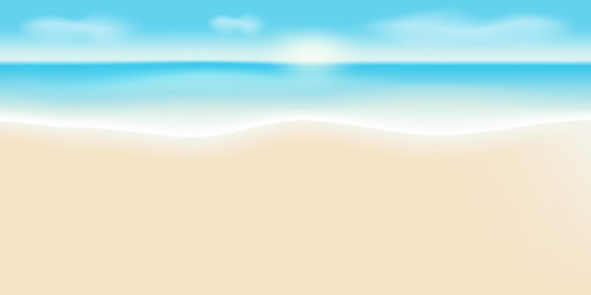 la playa con mar y cielo para el verano vector