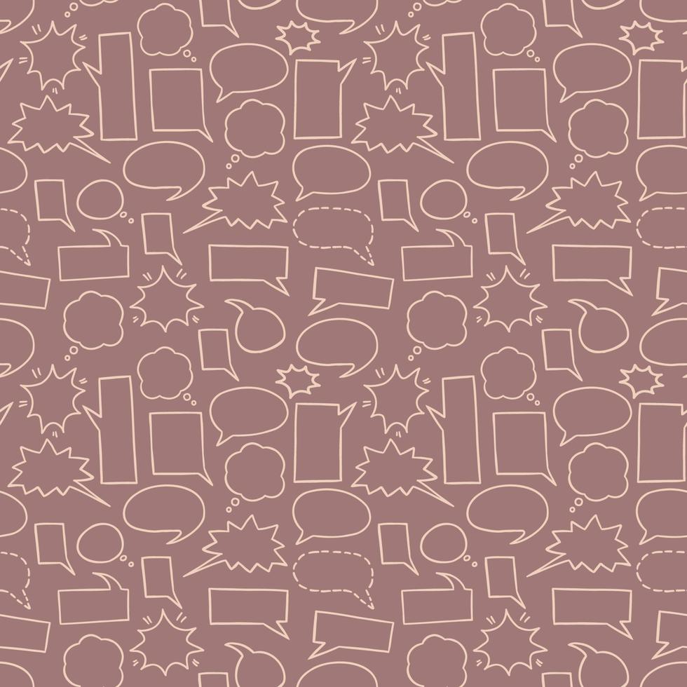 hand drawn comic book speech bubble speak calling callout seamless pattern background vector