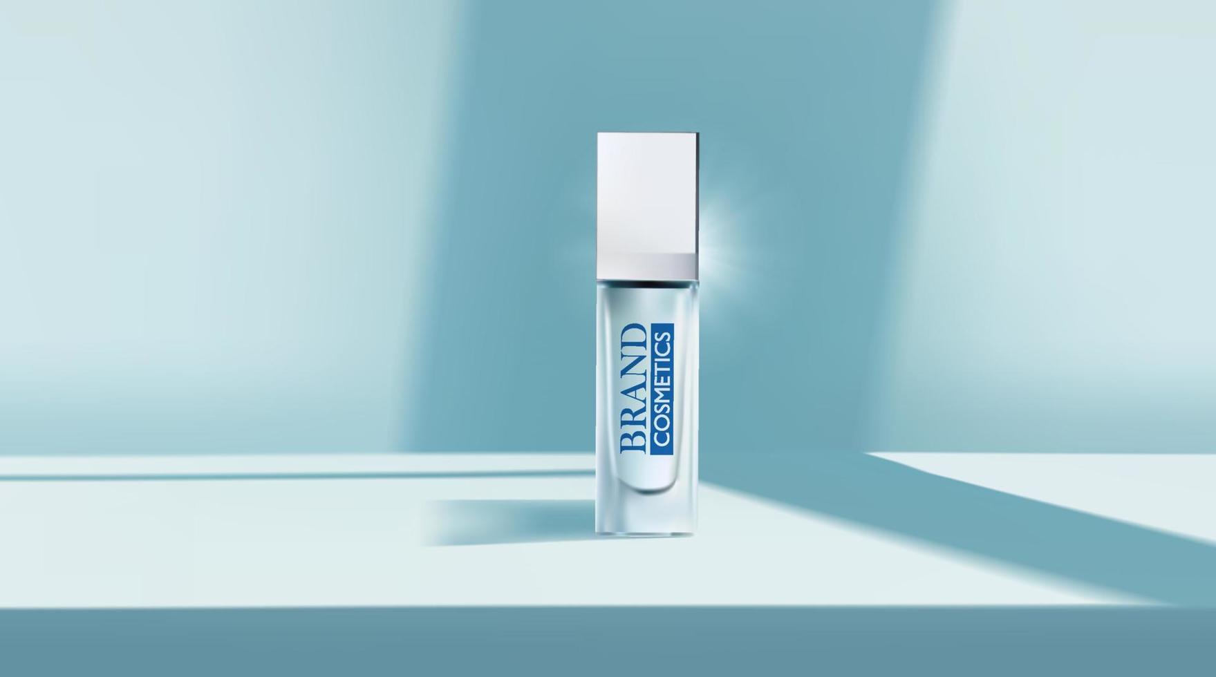 Minimal  Product cosmetic with Abstract background, lights and shadows,  Beauty blogging, branding layout, skin care ad mock up vector