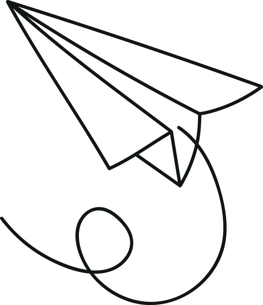 Paper Airplane in Doodle Style vector
