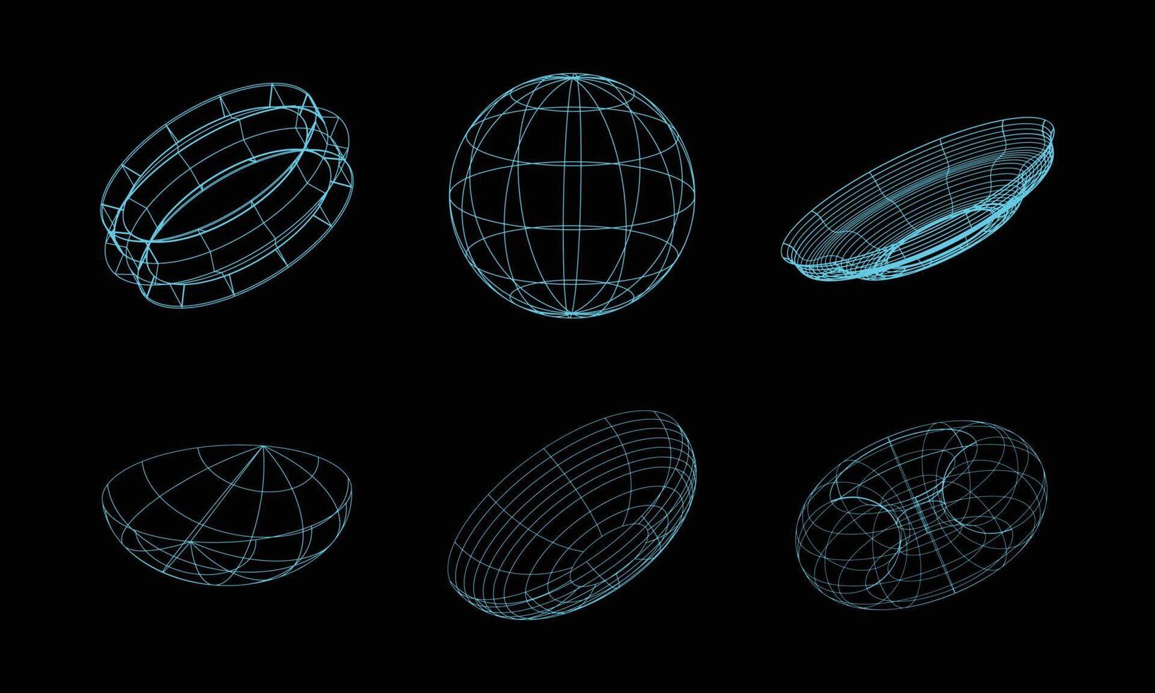 estilo de estructura alámbrica abstracta de los años 80. ilustración de rejilla futurista retro. elemento gráfico de diseño de tecnología. paquete de estilo de diseño cyberpunk en vector. vector