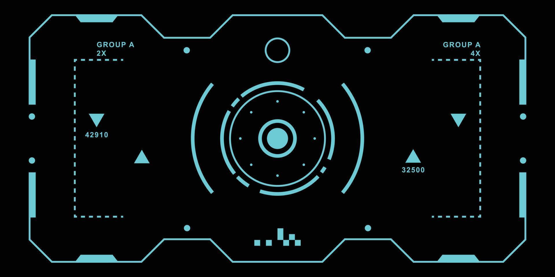 Hud pantalla futurista con detalle. pantalla de monitor de ciencia ficción. ilustración vectorial de fondo moderno. interfaz de usuario de alta tecnología. vector