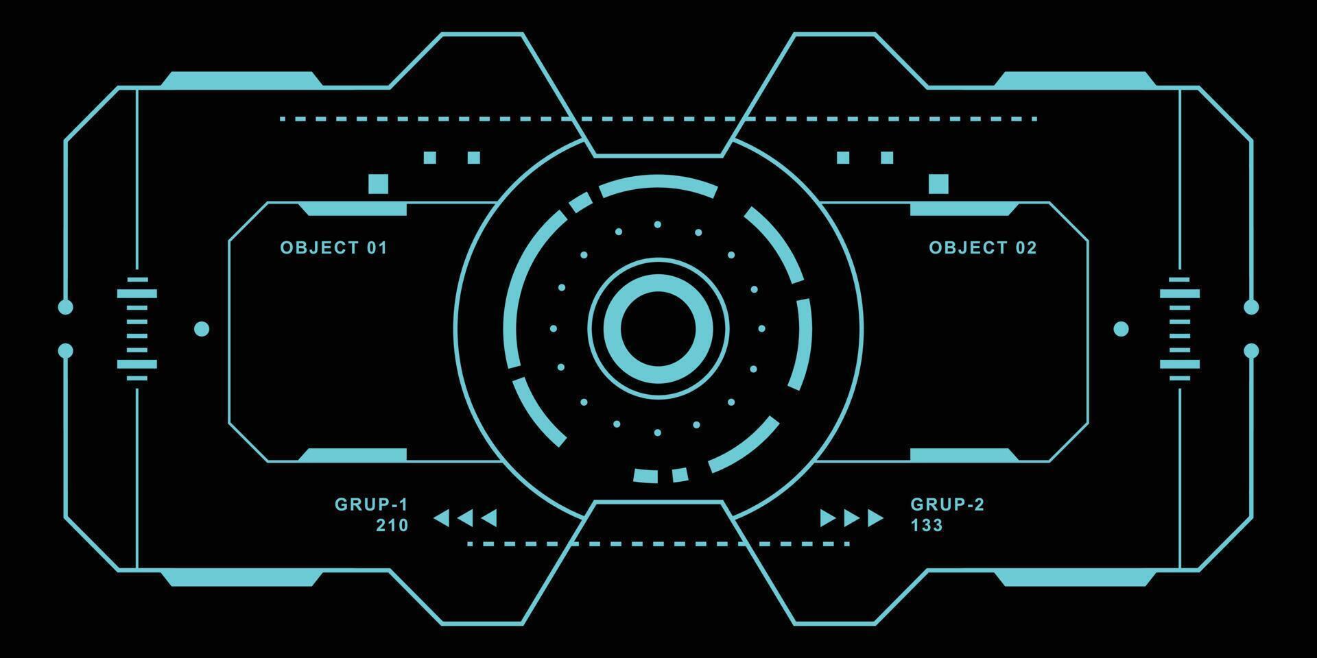 Hud pantalla futurista con detalle. pantalla de monitor de ciencia ficción. ilustración vectorial de fondo moderno. interfaz de usuario de alta tecnología. vector