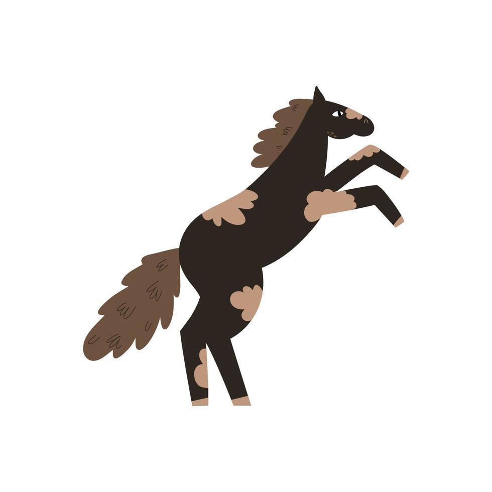 caballo salvaje. ilustración vectorial dibujada a mano. caballo occidental al galope. vector