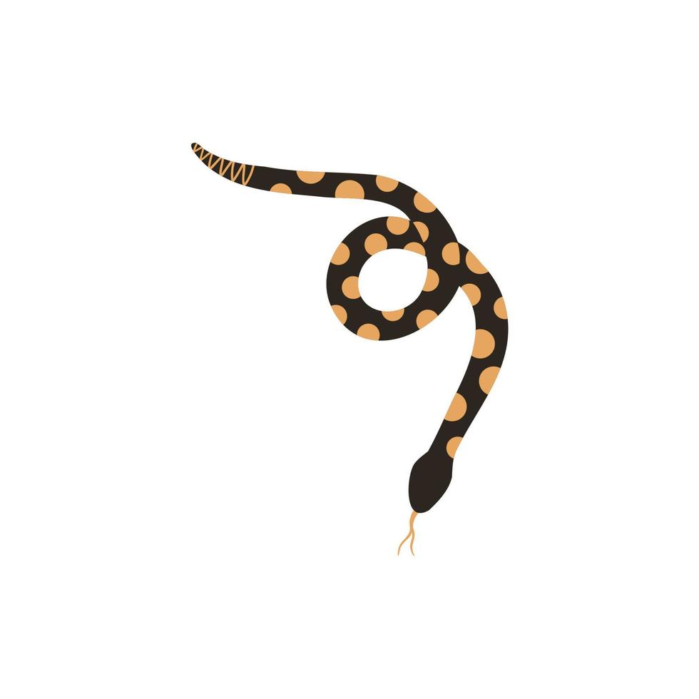 serpiente en estilo plano dibujado a mano. salvaje oeste, desierto. ilustración vectorial aislado sobre fondo blanco vector