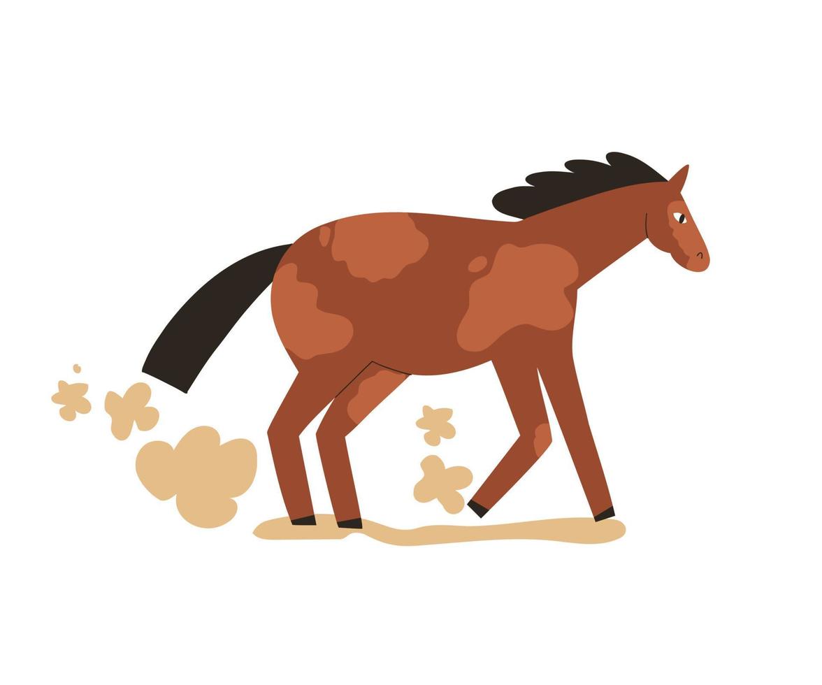 wild Horse. hand drawn vector illustration. galloping western horse.