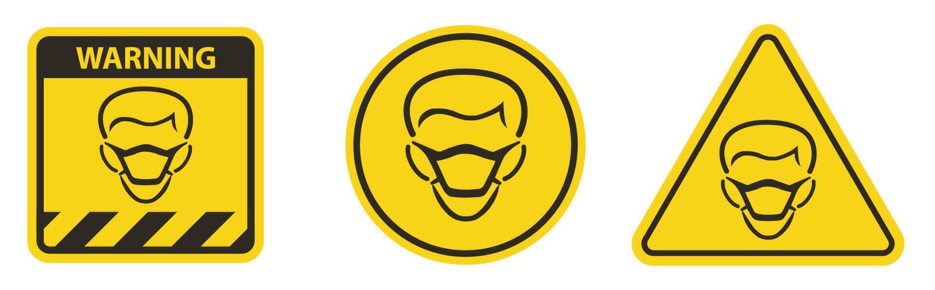 Wear Mask Symbol Sign Isolate On White Background vector