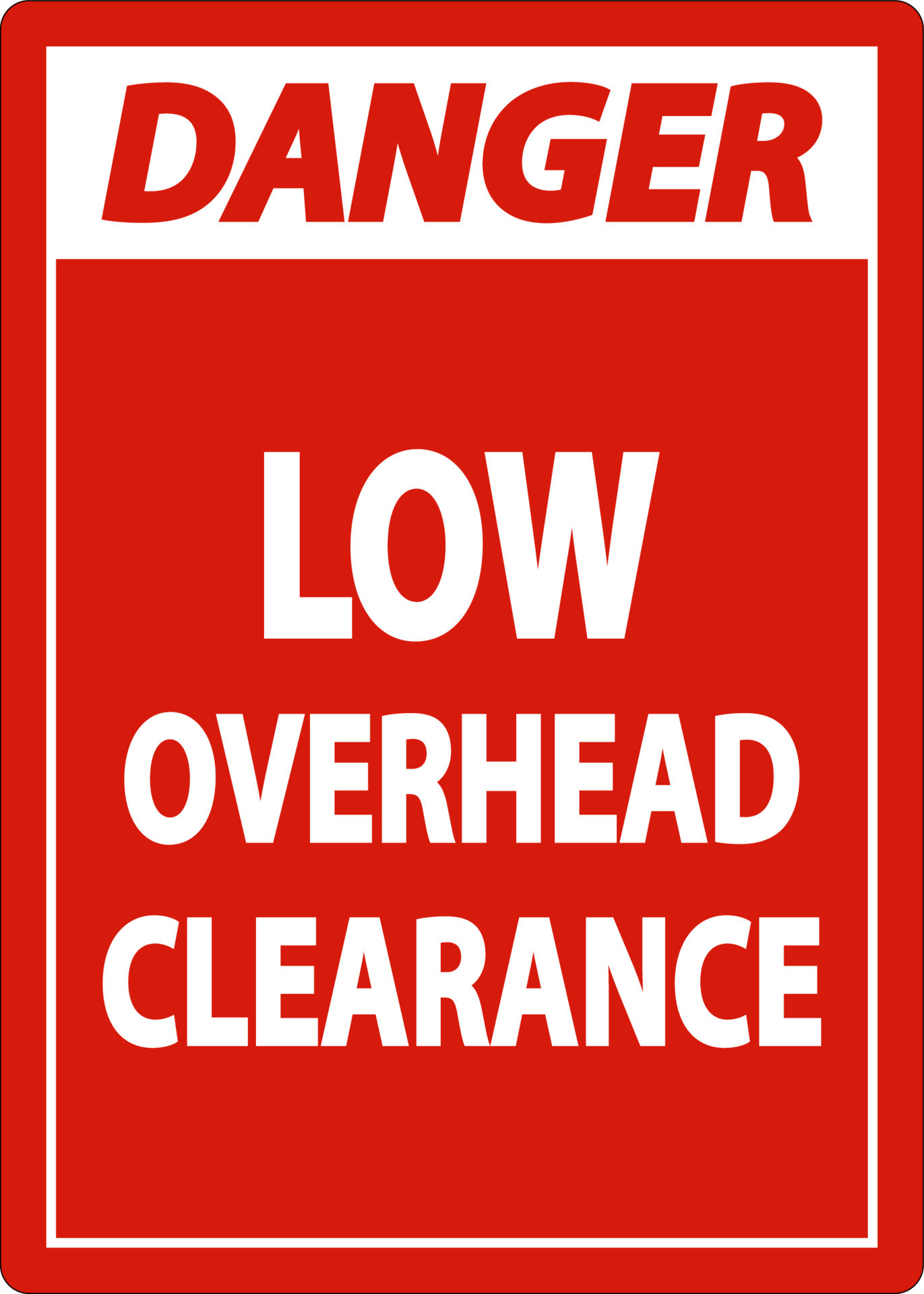 Danger Low Overhead Clearance Sign On White Background 6799882 Vector