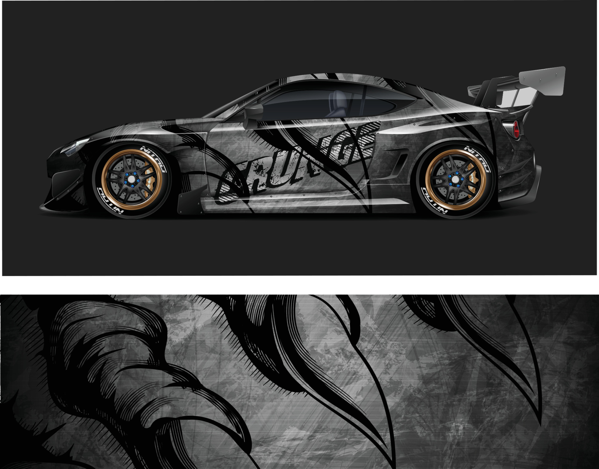 Car And Vehicle Anime graphic kit background for wrap and vinyl sticker