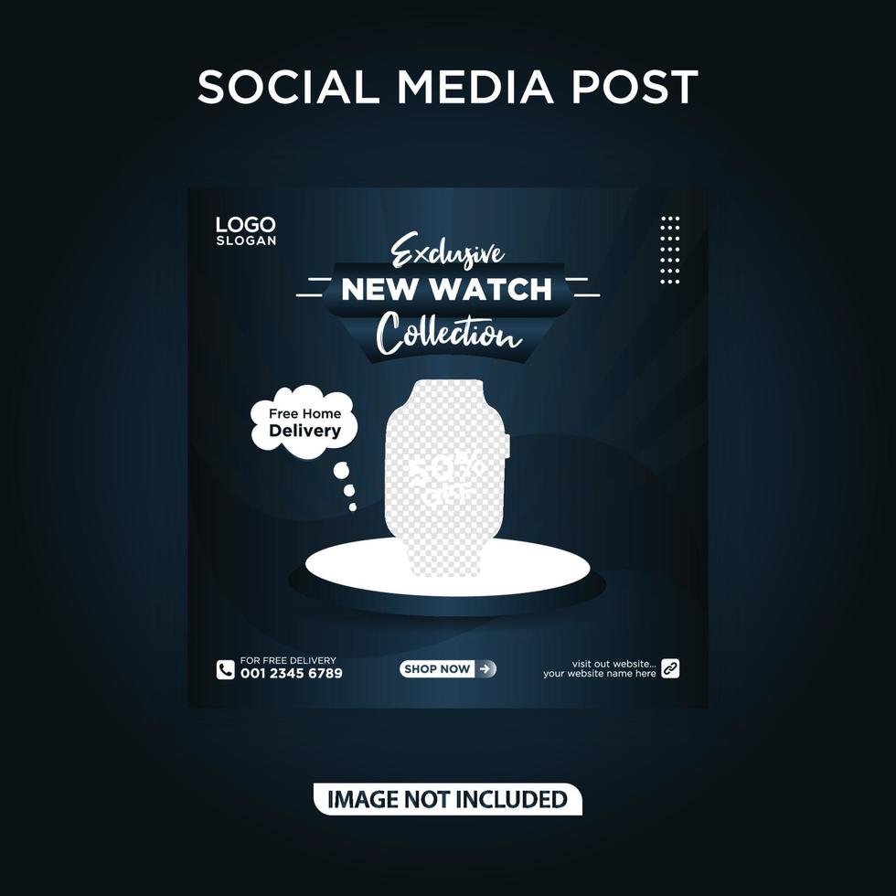 Exclusive watch web banner social media post vector