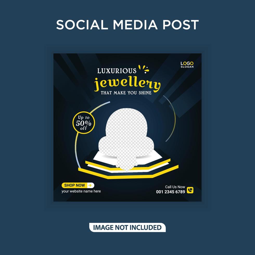 New jewellery collections social media banner vector
