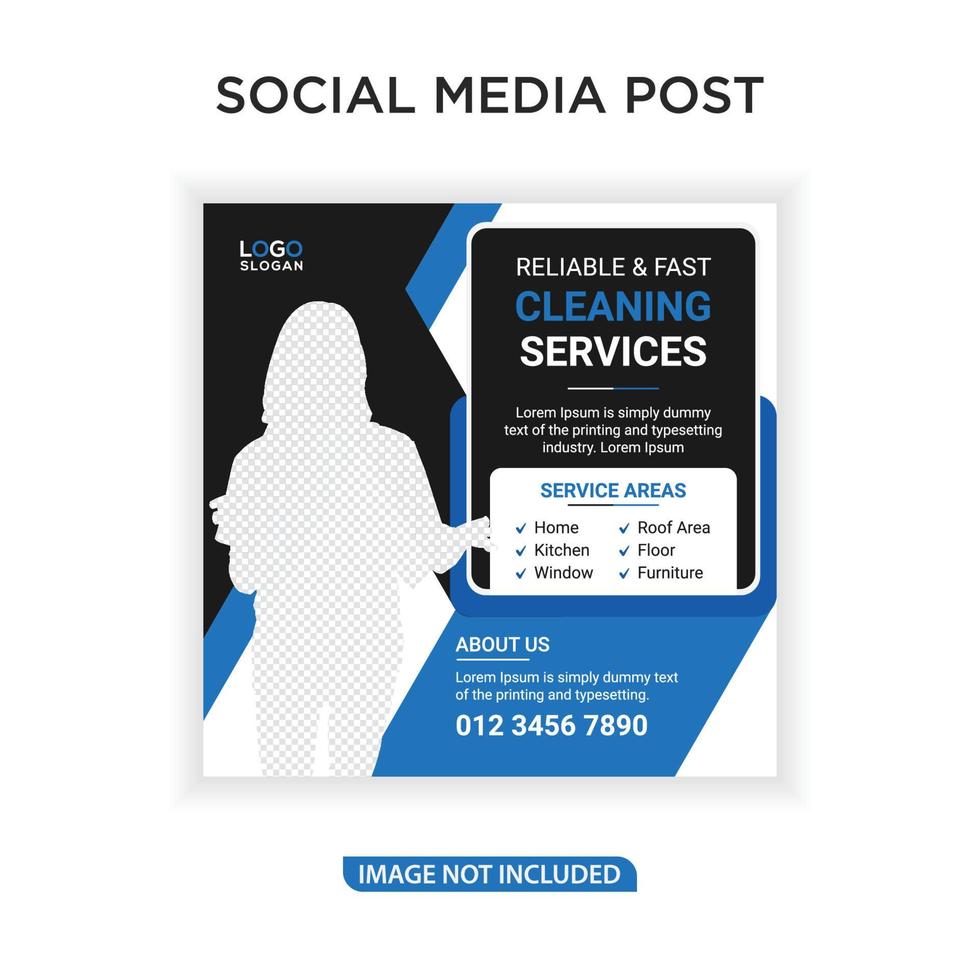 Fast Cleaning service social media post banner vector