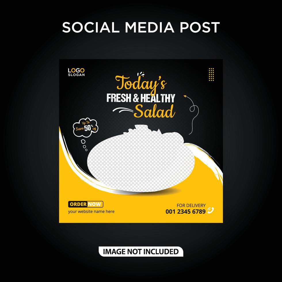 Today's fresh and healthy salad social media post banner vector