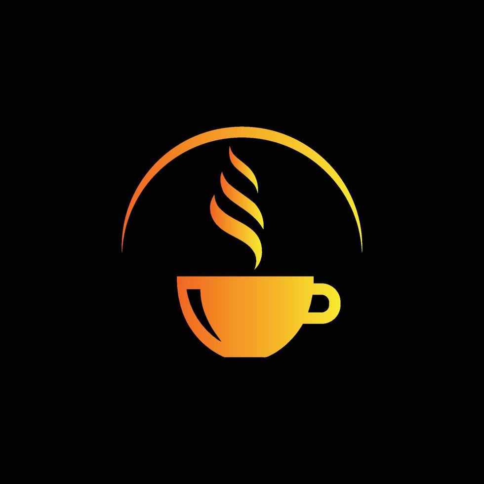 diseño de logotipo de hoja de taza de té abstracto creativo vector