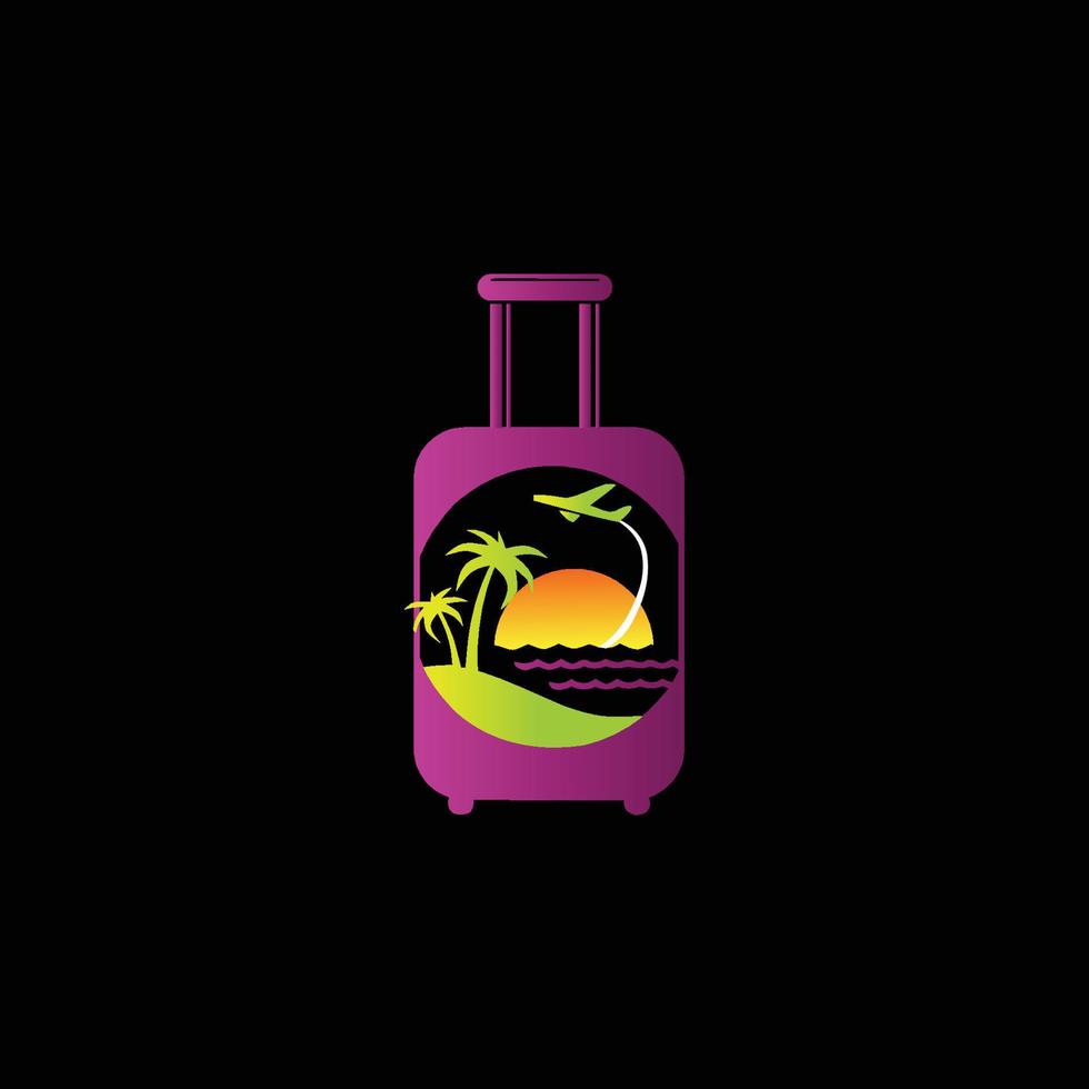 vector de diseño de logotipo de bolsa de viaje colorido creativo