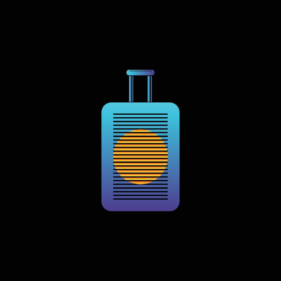 Creative abstract colorful travel bag logo design vector