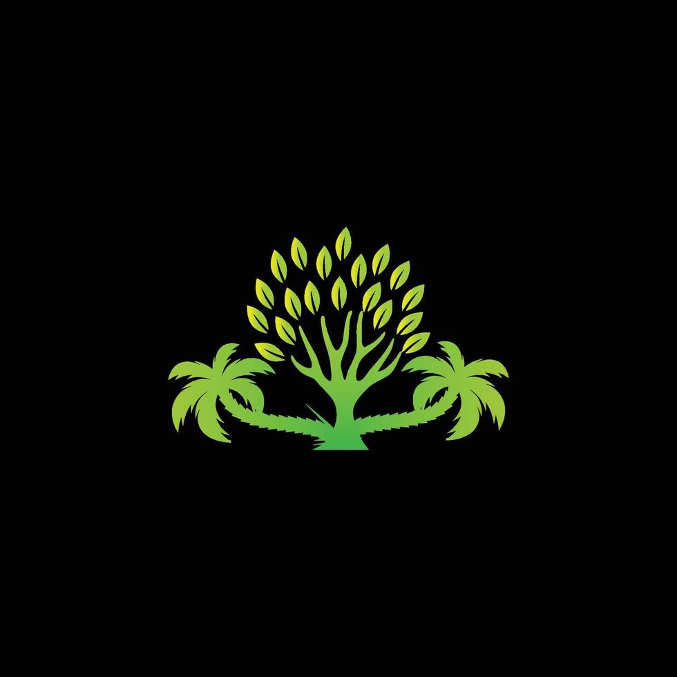 Colorful Green tree logo vector design