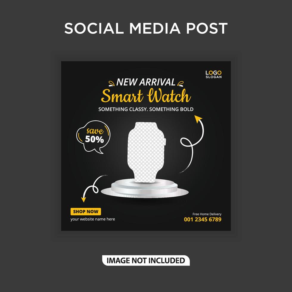 New arrival smart watch web banner social media post vector