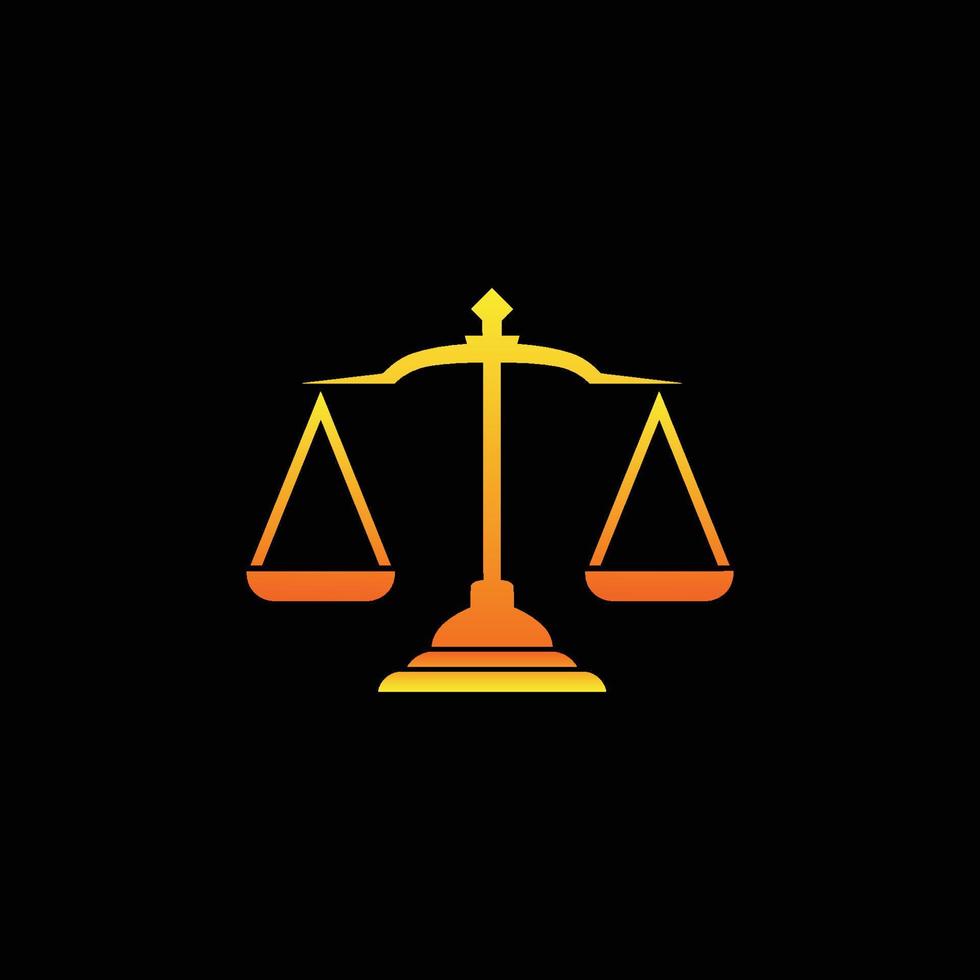 Law and justice office symbols with scales logo vector