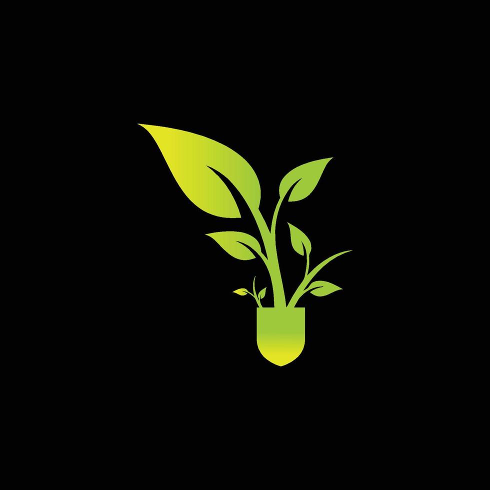 creative green garden logo design vector