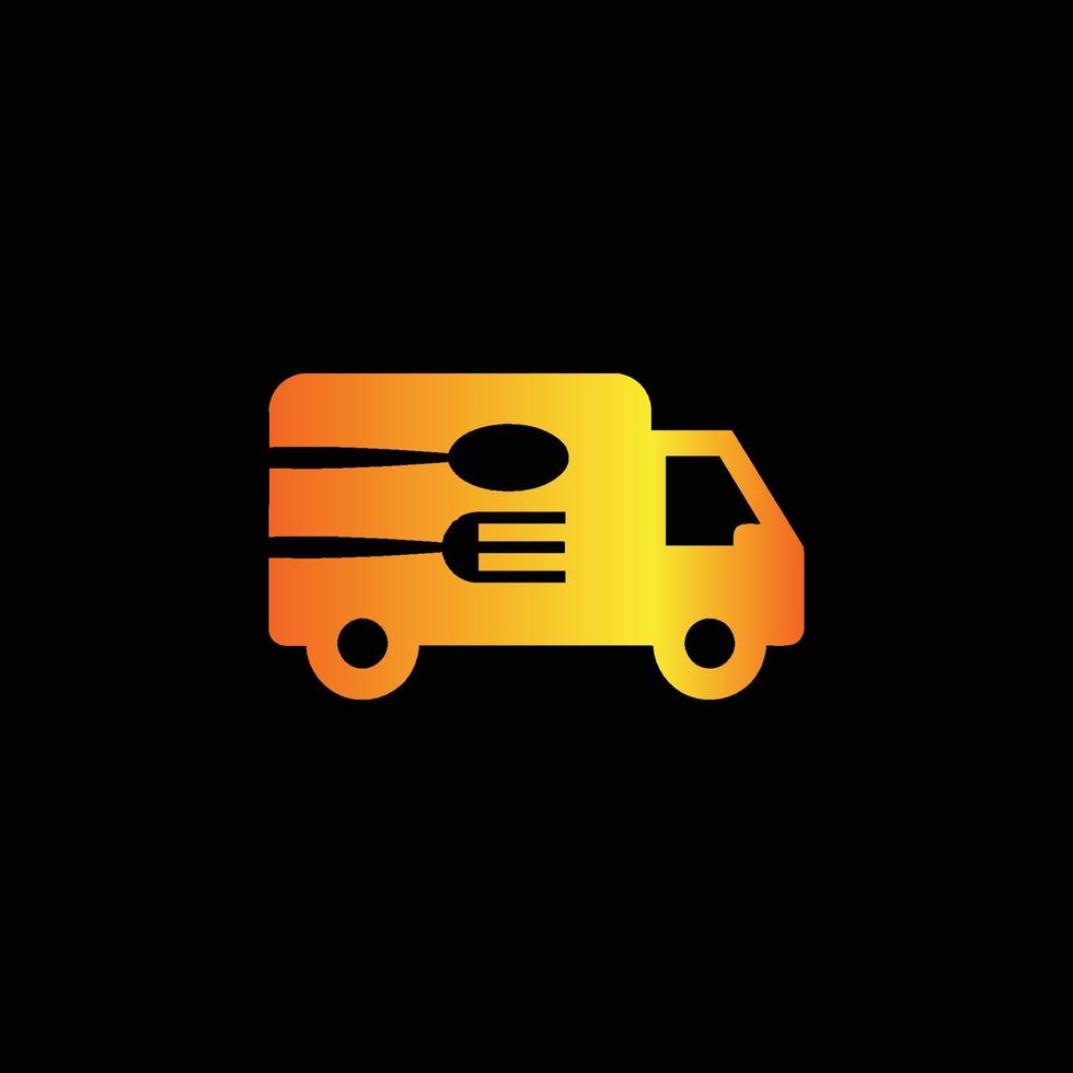 Creative food delivery car logo design vector