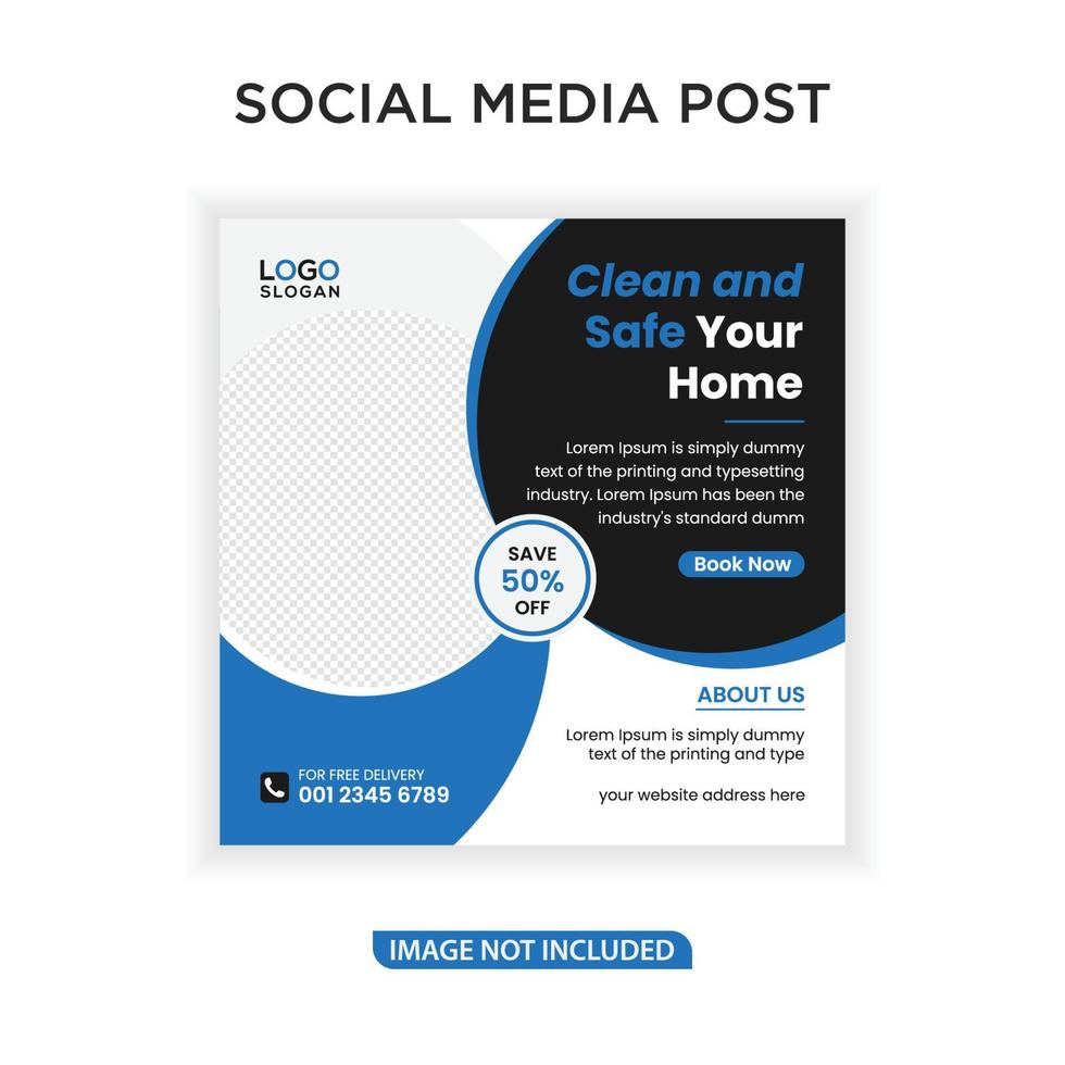 Cleaning service social media post banner vector