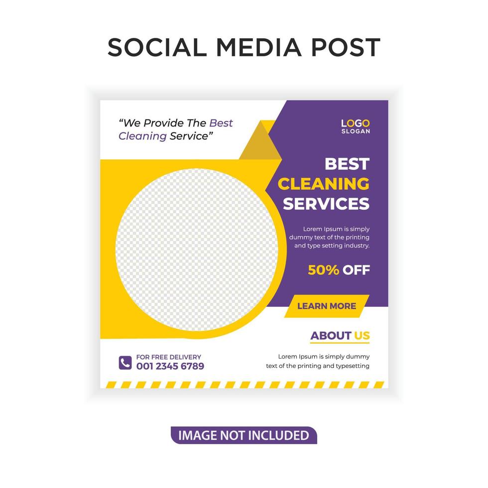 Cleaning service social media post banner vector