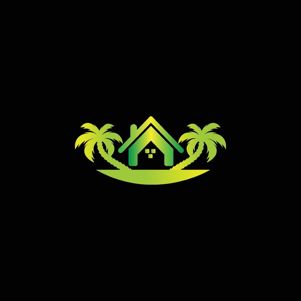 Creative Green home logo design vector