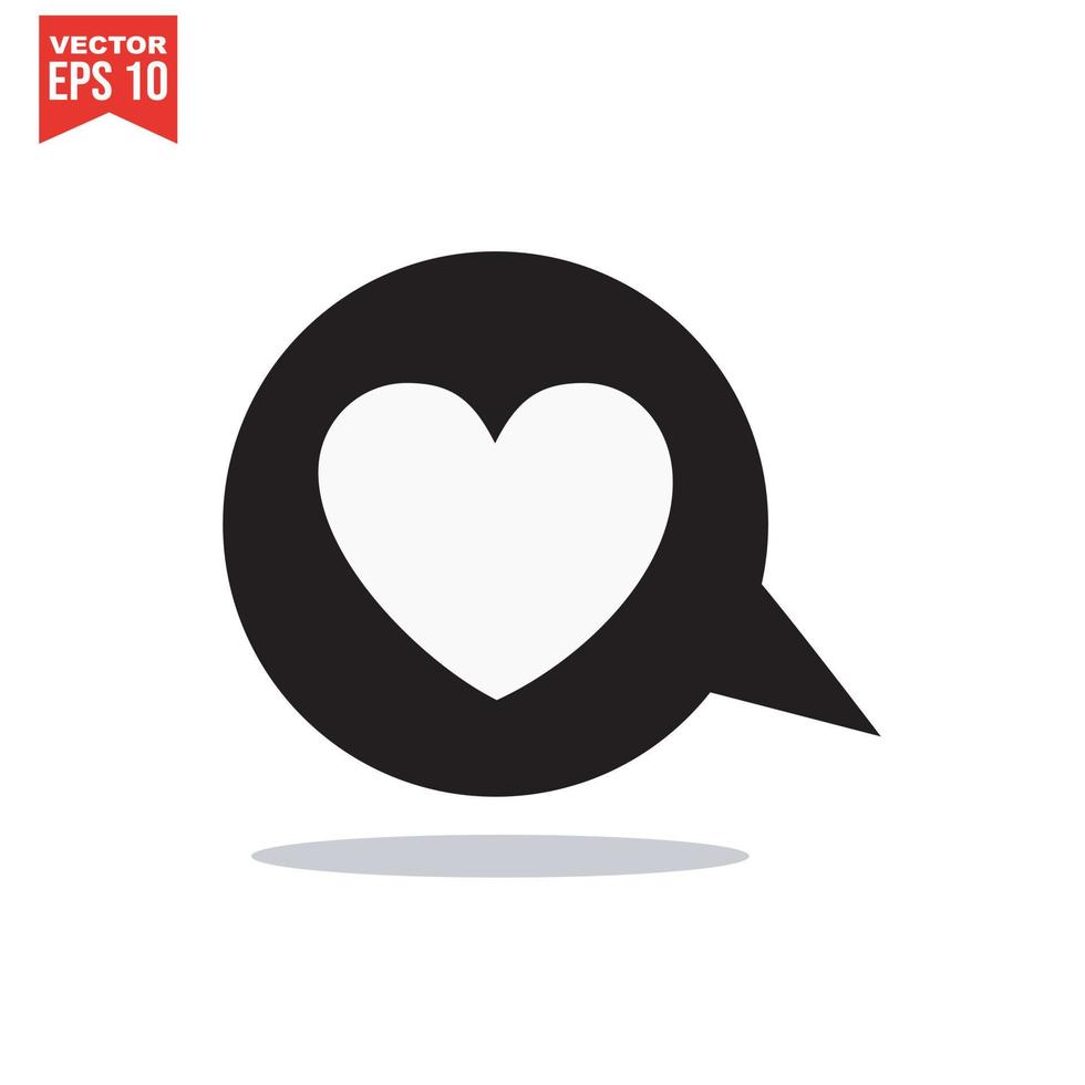 black heart icon on white background. Love logo heart illustration. vector