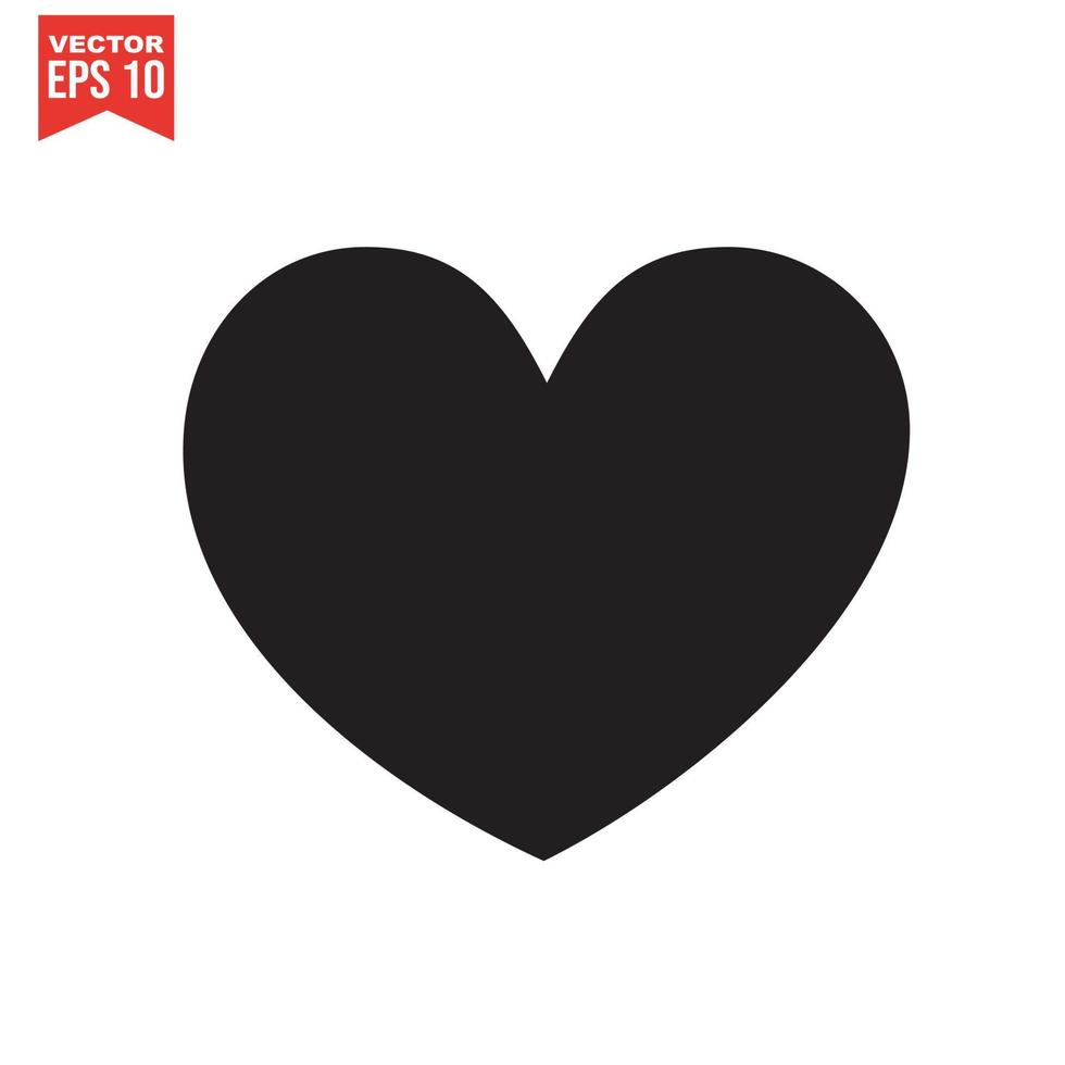 heart Vector icon black and white