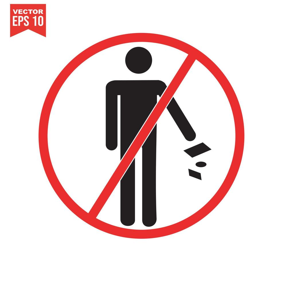 Round vector sign prohibiting littering