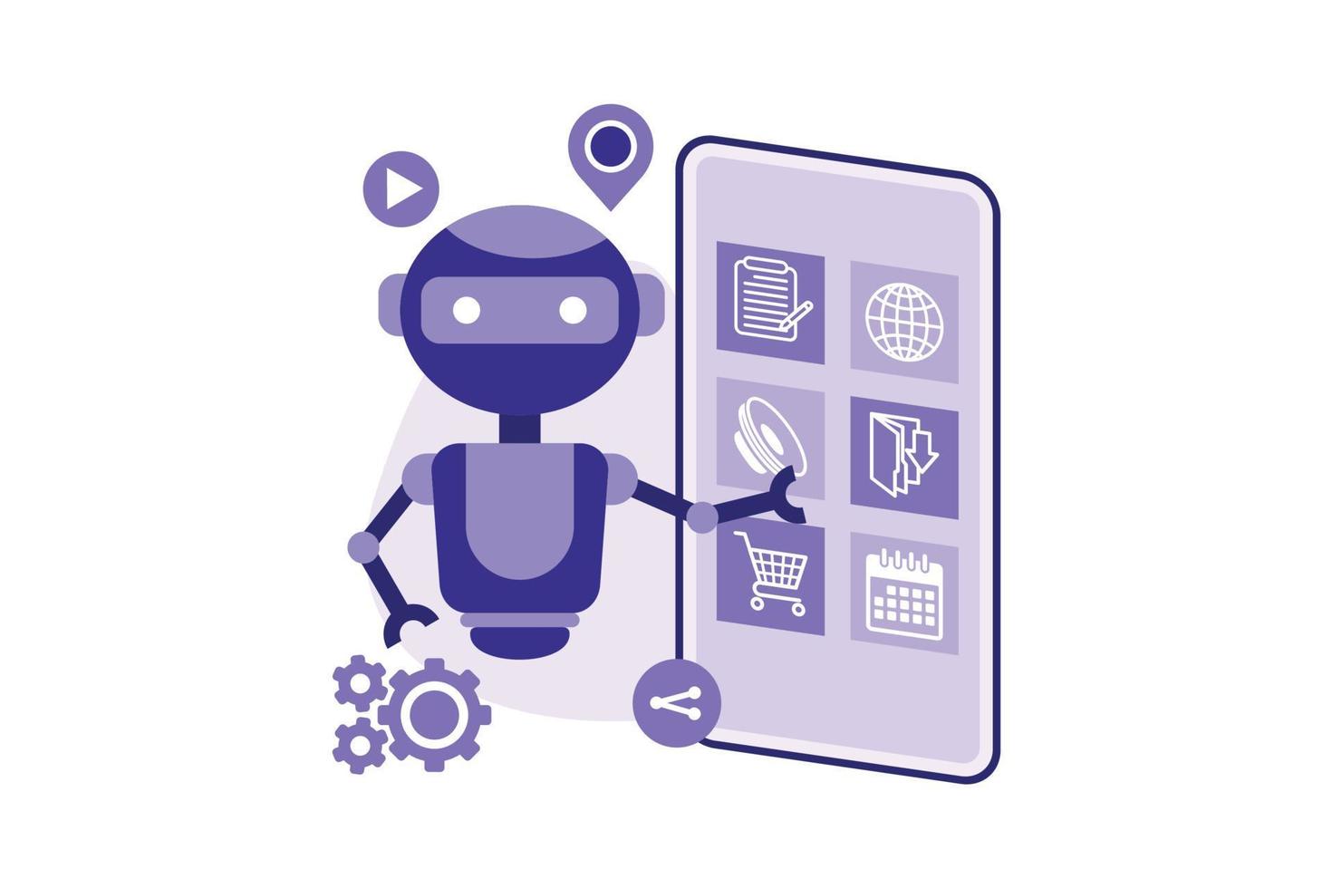 AI in social media illustration exclusive design inspiration vector