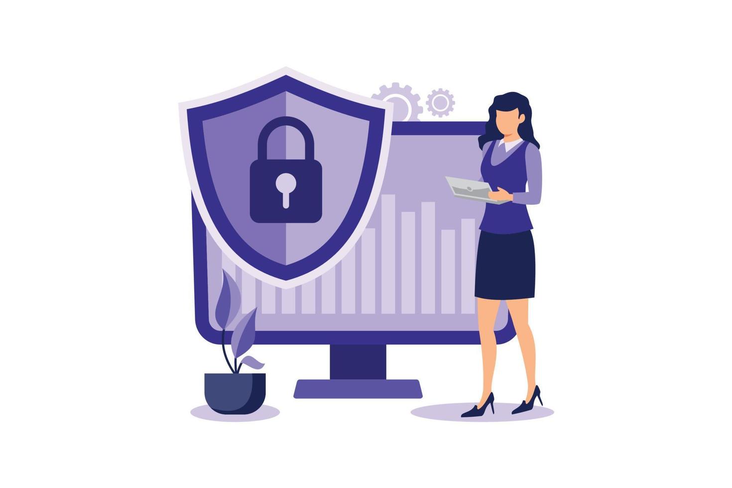 Cyber Security Risk Management illustration exclusive design inspiration vector