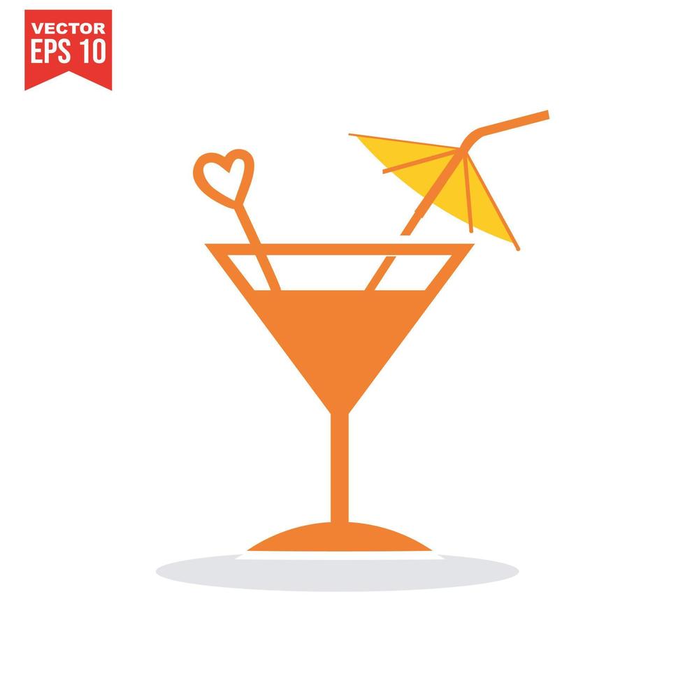 cocktail icon, martini glass vector