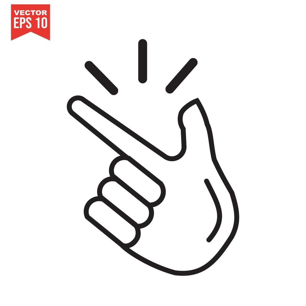 Vector Black Thumb Up Icon on White Background