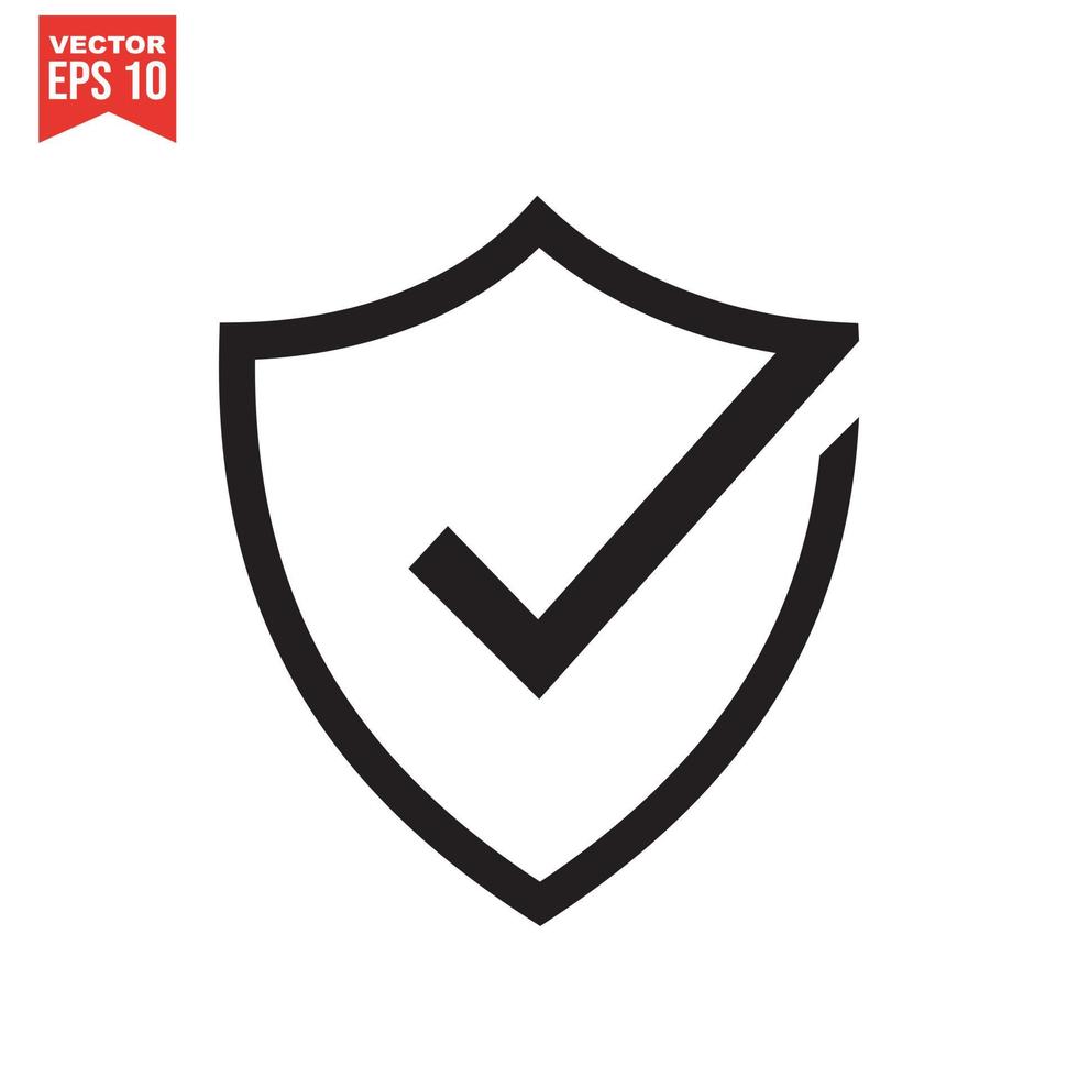 Shield check mark logo icon design template elements vector