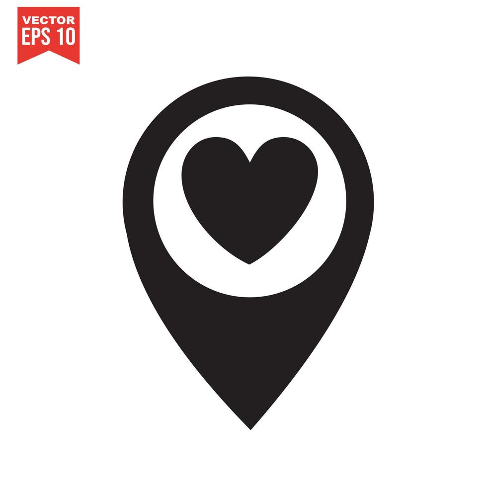 Red heart icon on white background. Love logo heart illustration. vector