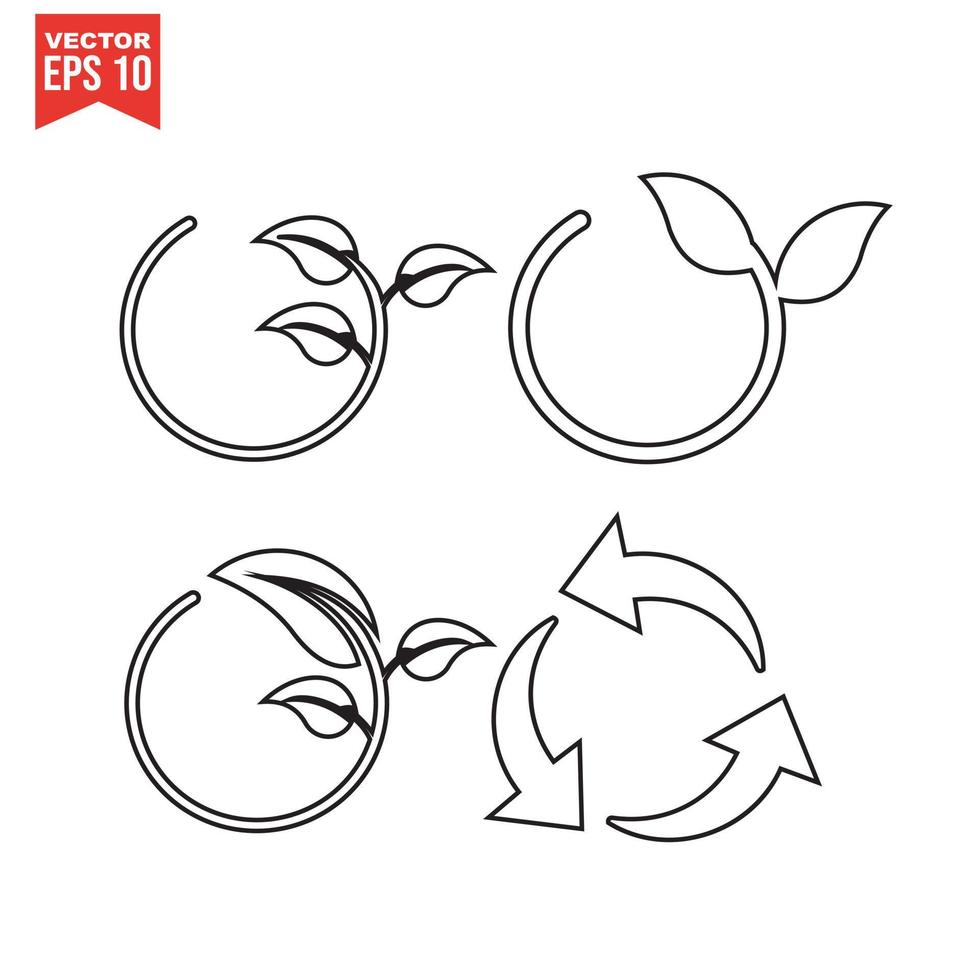 trash icons and recycle signs vector