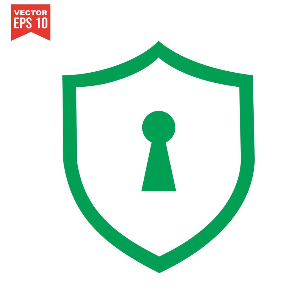 Set of security shield icons, security shields logotypes with check mark and padlock. Security shield symbols. Vector illustration.