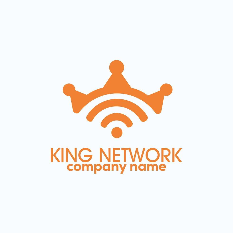 logotipo wifi rey. plantilla de diseño de logotipo, con un wifi y un icono de corona. vector