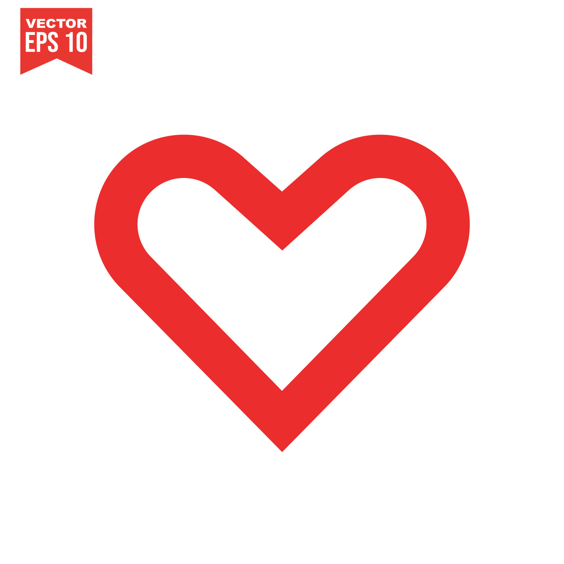 red heart outline vector