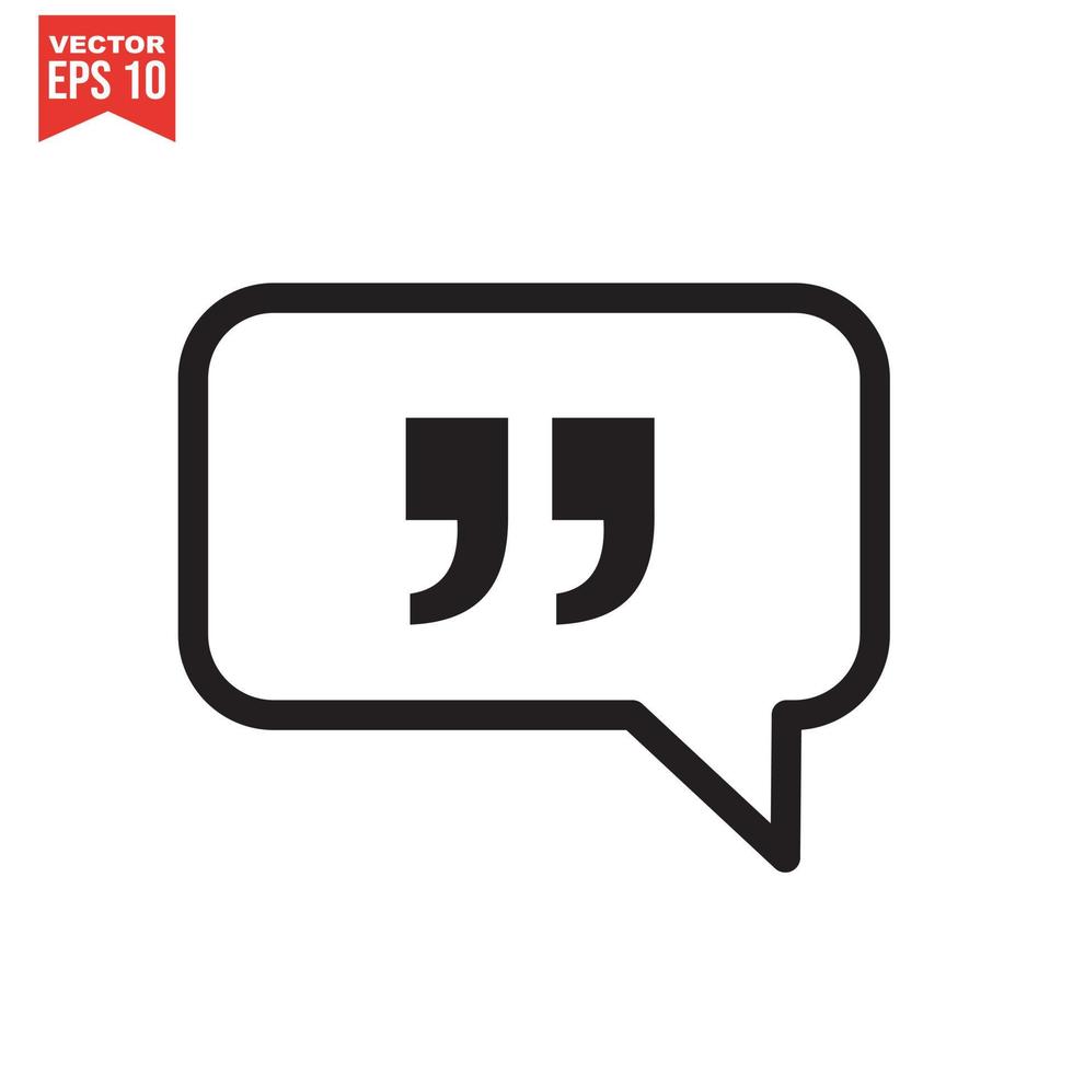Quote Mark Icon Symbol Vector Illustration