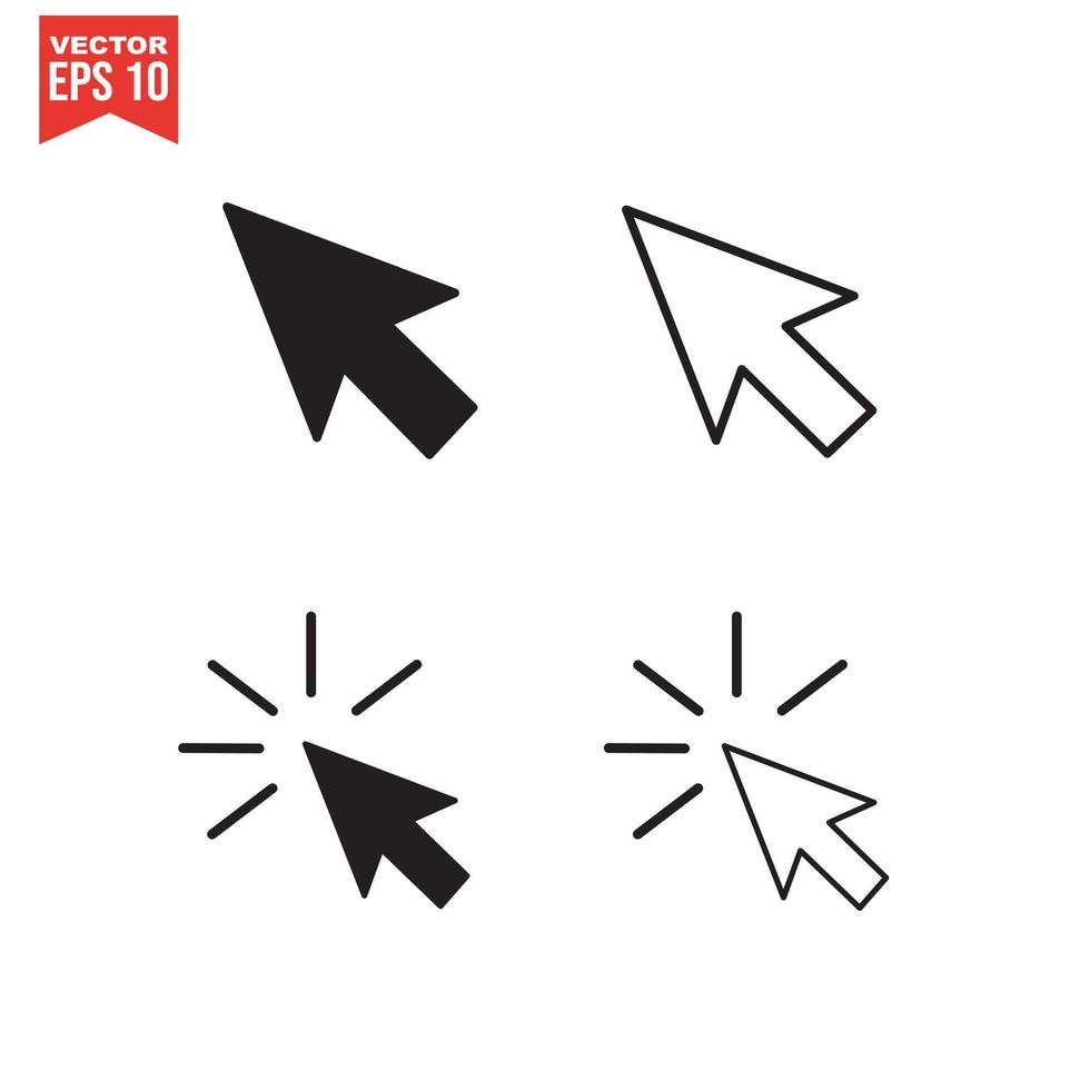 Cursor line icon. Vector symbol in trendy flat style on white background. Click arrow.