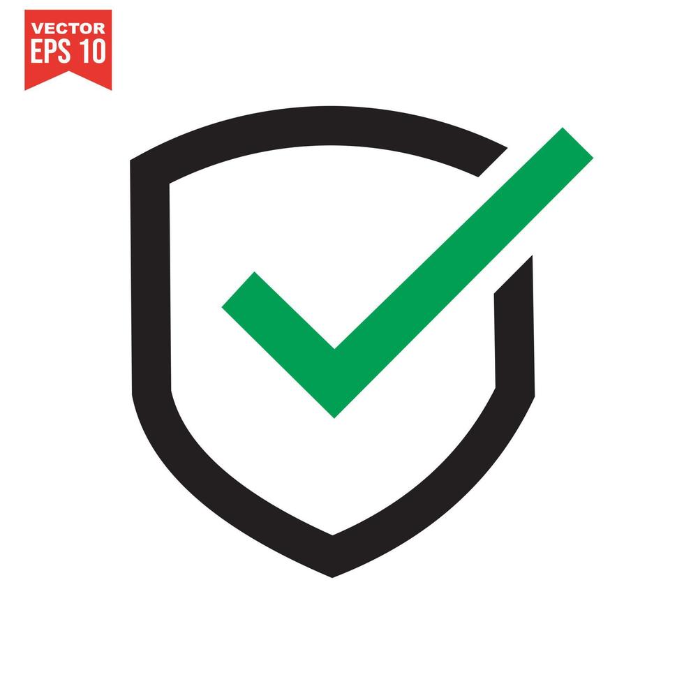 Shield check mark logo icon design template elements vector