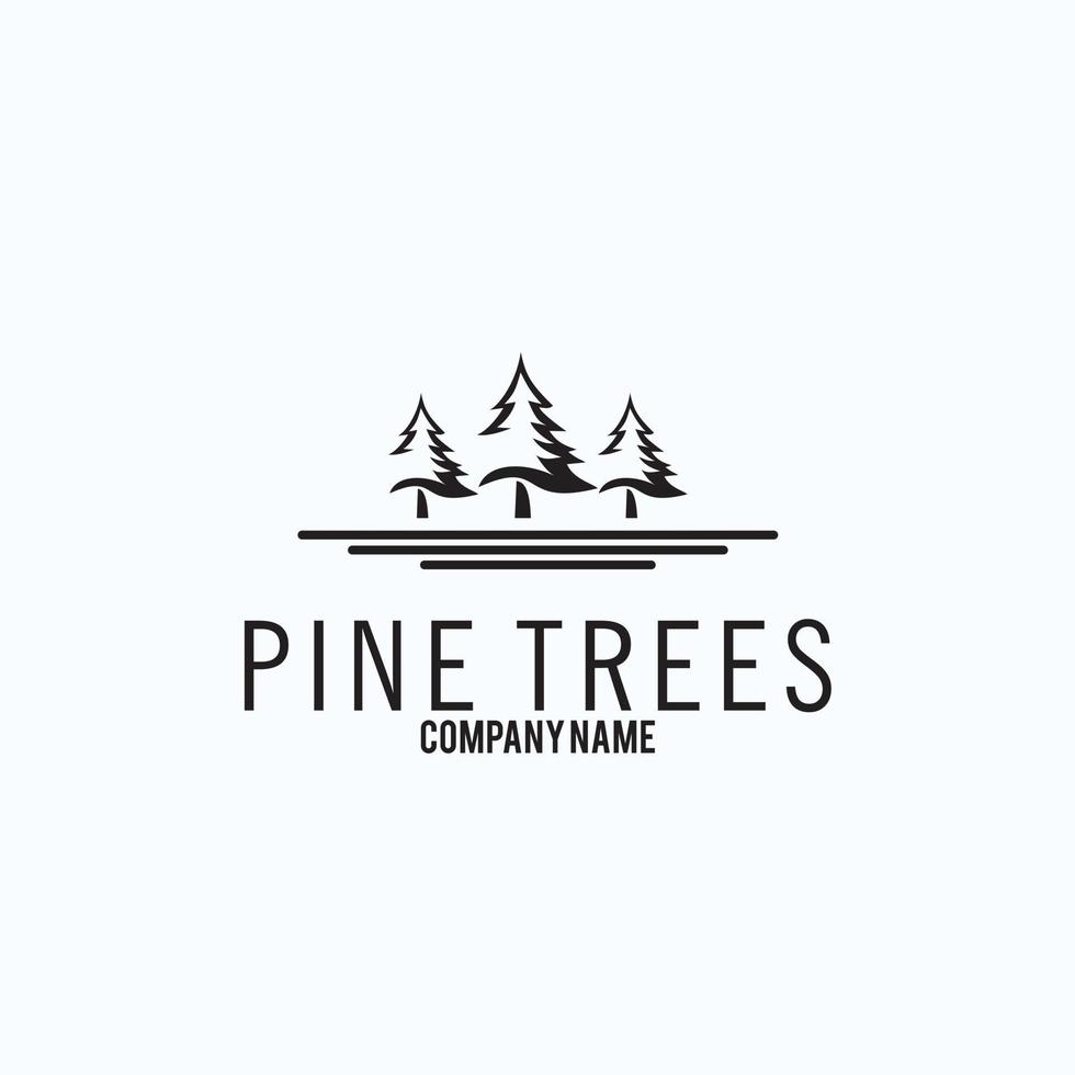 Pine Tree Logo Icon Design Template Vector Illustration