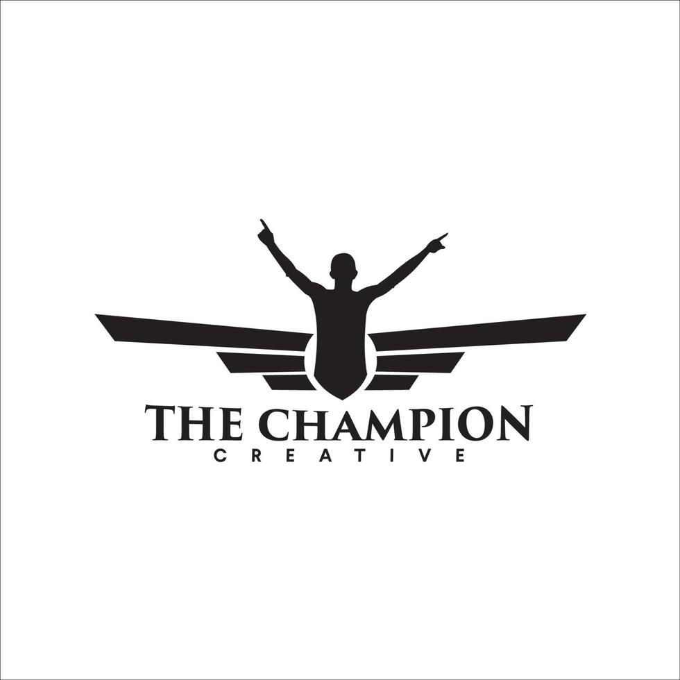 el logotipo exclusivo del campeón vector