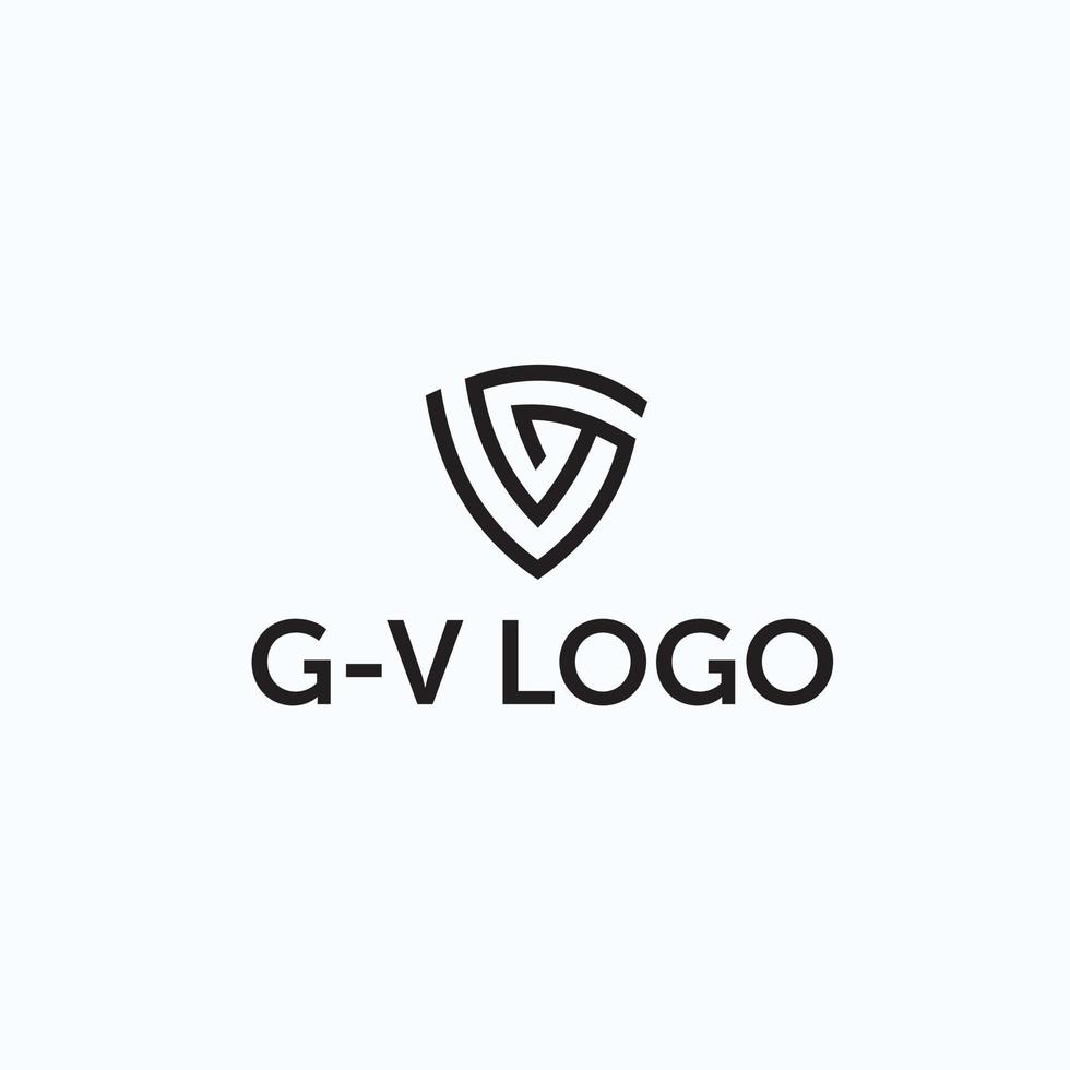 logotipo inicial gv diseño simple y limpio vector