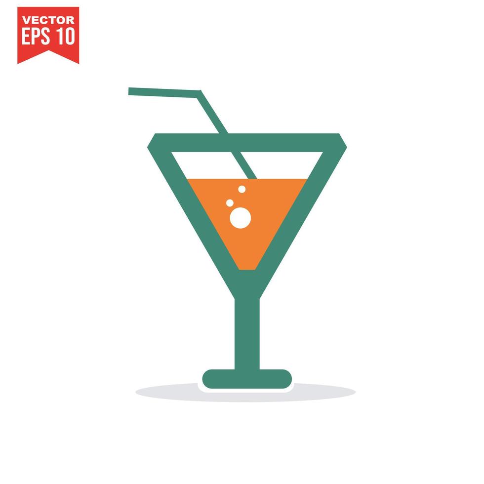 cocktail icon, martini glass vector