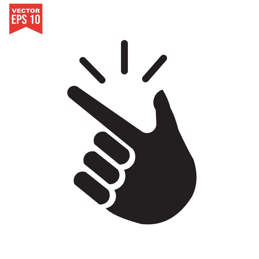 Vector Black Thumb Up Icon on White Background